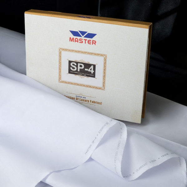 Sp-4 Pure White Unstitched-Summer'24 Master Fabric   