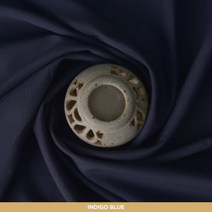 Sp-4 Indigo Blue Unstitched-Summer'24 Master Fabric Indigo Blue 100% COTTON LATHA Length-4.50 Meter Width-52 Inches+