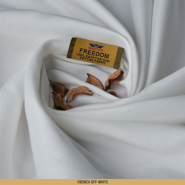 Freedom-French Off White  Master Fabric French Off White Egyptian Giza Cotton Length-4.5M Width-53 Inches+