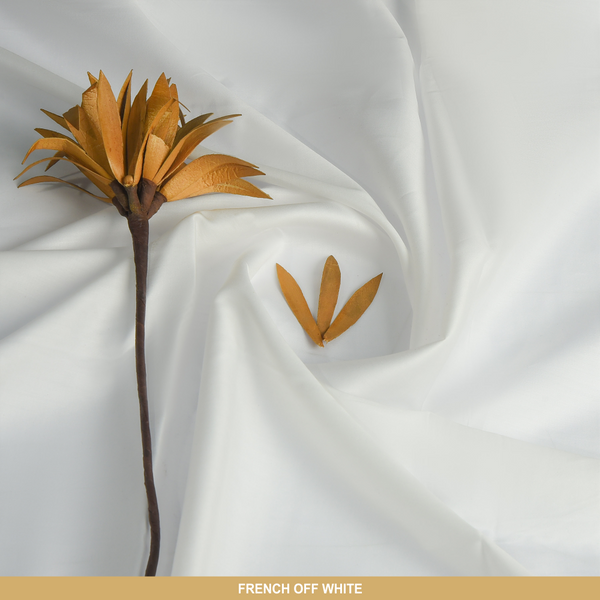 Satin Unstitched-Summer'22 Master Fabric Frenchoff White Egyptian Giza Cotton Length-4.5M Width-55 Inches+