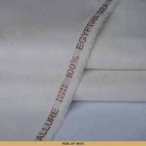 Allure-Pearl Off White  Master Fabric Pearl Off White Egyptian Giza Cotton Length-4.5M Width-55 Inches+