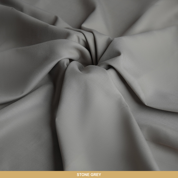 BELO Unstitched-Summer'22 Master Fabric Stone Grey Wash & Wear Length-4.25M Width-56 Inches+