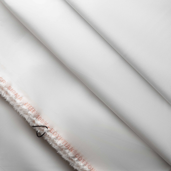 Sigma Unstitched-Summer'22 Master Fabric Brilliant White Egyptian Giza Latha Length-4.5M Width-54M+
