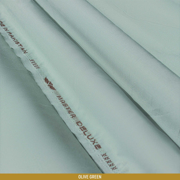 Deluxe Unstitched-Summer'22 Master Fabric Olive Green 100% Imported Cotton Length-4.5M Width-52 Inches+