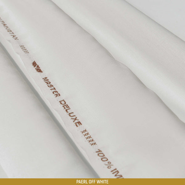 Deluxe Unstitched-Summer'22 Master Fabric Pearl Offwhite 100% Imported Cotton Length-4.5M Width-52 Inches+