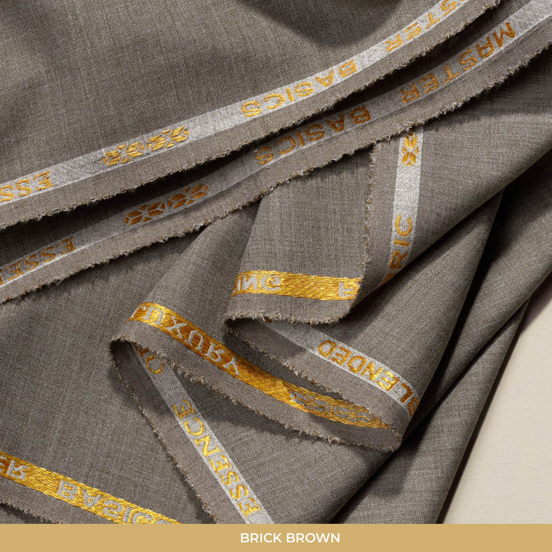 MF BASIC NUMBER 2 All Season Master Fabric Brick Brown Blended Suiting Length 4.25 Meter Width-55 Inches