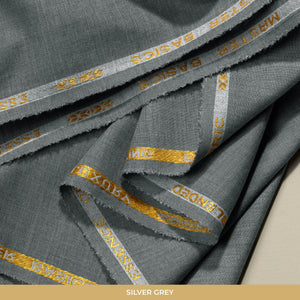 MF BASIC NUMBER 2 Winter'26 Master Fabric Silver Grey Blended Suiting Length 4.25 Meter Width-55 Inches