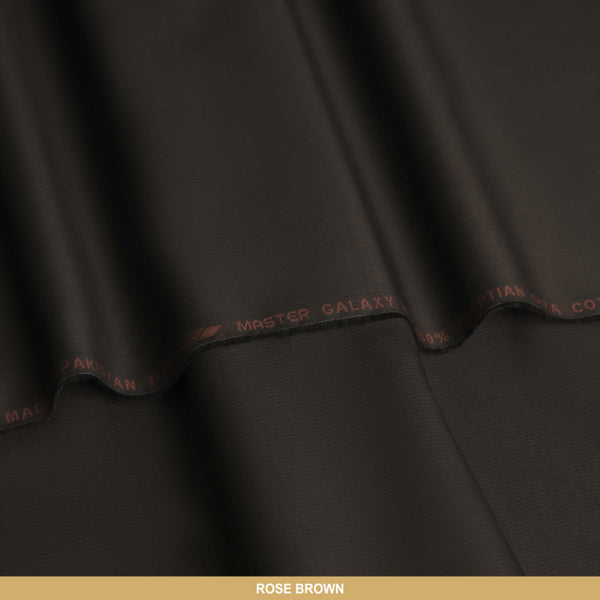 Galaxy Unstitched-Summer'22 Master Fabric Rose Brown Egyptian Giza Cotton Length-4.5M Width-55 Inches+