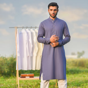 Urban Kurta Shalwar-Velvet Blue Unstitched-Summer'22 Master Fabric   