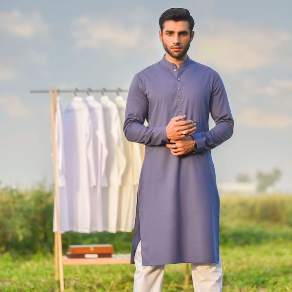 Urban Kurta Shalwar-Velvet Blue Unstitched-Summer'22 Master Fabric   