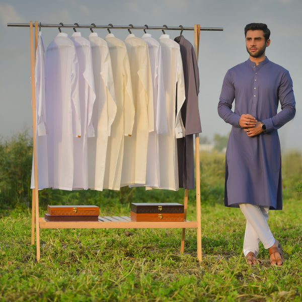 Urban Kurta Shalwar-Velvet Blue Unstitched-Summer'22 Master Fabric   