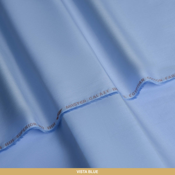 Galaxy Unstitched-Summer'22 Master Fabric Vista Blue Egyptian Giza Cotton Length-4.5M Width-55 Inches+