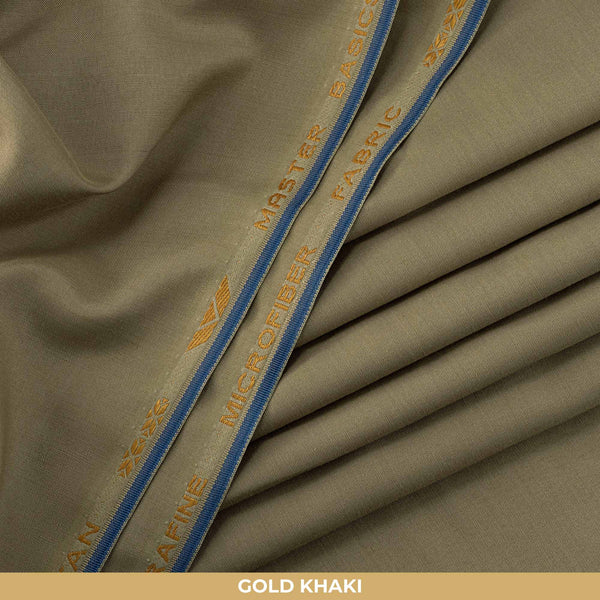 MF BASIC NUMBER 1 Winter'25 Master Fabric Gold Khaki Wash & Wear Length 4.25 Meter Width-55.75 Inches
