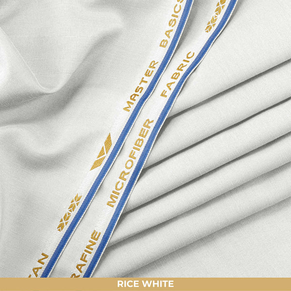 MF BASIC NUMBER 1 Winter'25 Master Fabric Rice White Wash & Wear Length 4.25 Meter Width-55.75 Inches