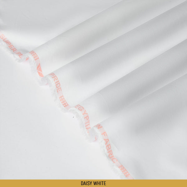 Pride Unstitched-Summer'22 Master Fabric Daisy White 100% PURE COTTON Length-4.5M Width-53 Inches+