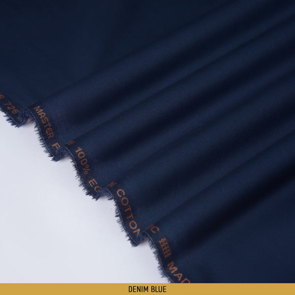 Pride Unstitched-Summer'22 Master Fabric Denim Blue 100% PURE COTTON Length-4.5M Width-53 Inches+