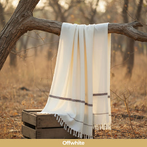 SUPER WOOL BLENDED Winter'25 Shawl Master Fabric Off White Australian Wool Width 1.5 Meter Lenth 2.5 Meter