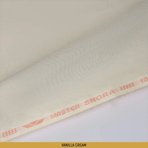 Snora Unstitched-Summer'22 Master Fabric Vanilla Cream 100% PURE COTTON Length-4.5M Width-56 Inches+