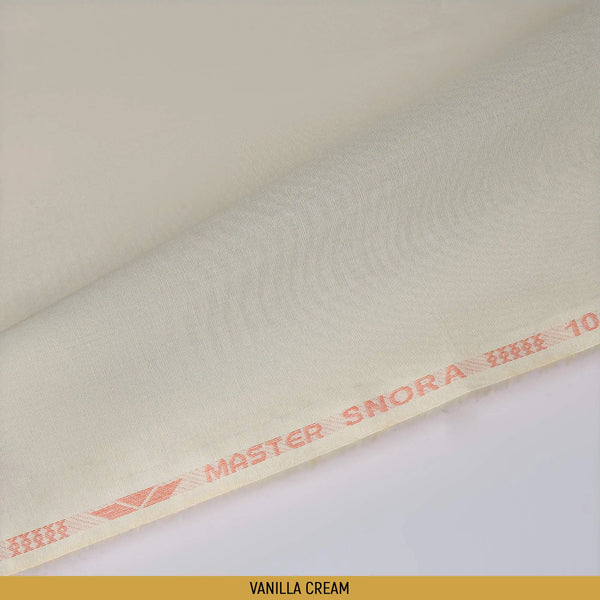 Snora Unstitched-Summer'22 Master Fabric Vanilla Cream 100% PURE COTTON Length-4.5M Width-56 Inches+