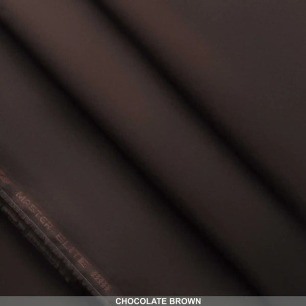 Elite Unstitched-Summer'22 Master Fabric Chocolate Brown 100% Pure Cotton Length-4.5M Width-54 Inches+