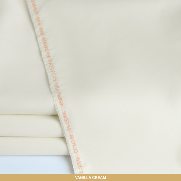 BOLD Unstitched-Summer'22 Master Fabric Vanillla Cream Latha Length-4.5M Width-55 Inches+
