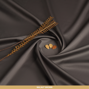 Satin Unstitched-Summer'22 Master Fabric Walnut Brown Egyptian Giza Cotton Length-4.5M Width-55 Inches+