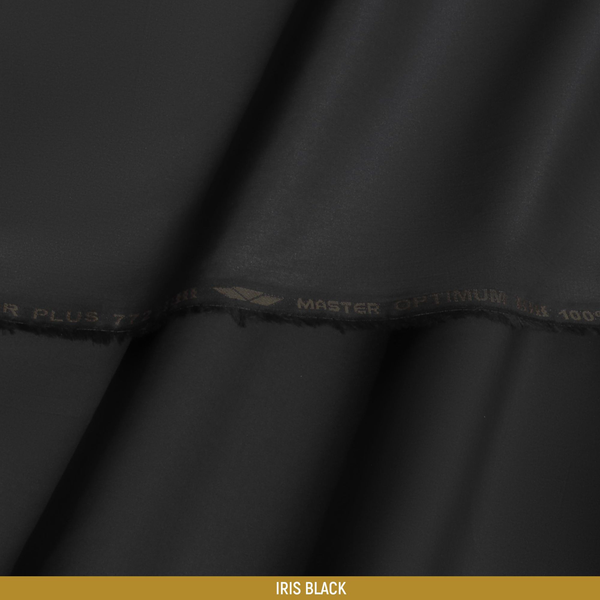 Optimum-Iris-Black Unstitched-Summer'22 Master Fabric Iris Black Egyptian Cotton Length-4.5M Width-54 Inches+