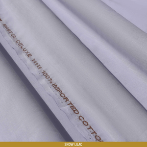 Deluxe Unstitched-Summer'22 Master Fabric Snow Lilac 100% Imported Cotton Length-4.5M Width-52 Inches+